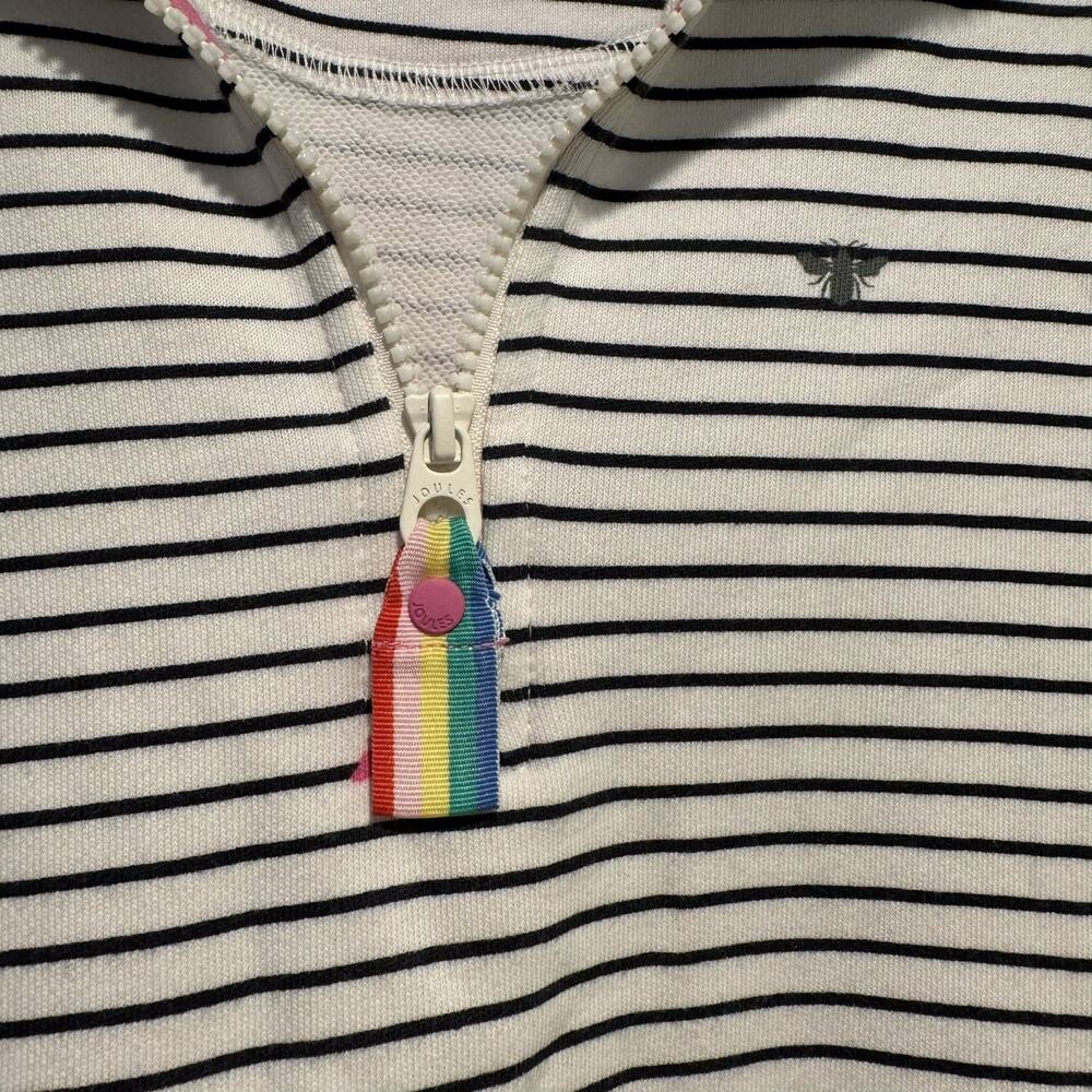 Joules Funnel Neck Sweatshirt Striped Rainbow Bee Print Size 10 - Picture 5 of 9